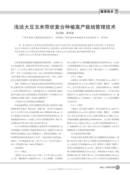 浅谈大豆玉米带状复合种植高产栽培管理技术
