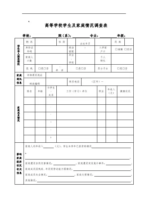大学生贫困补助申请表.doc