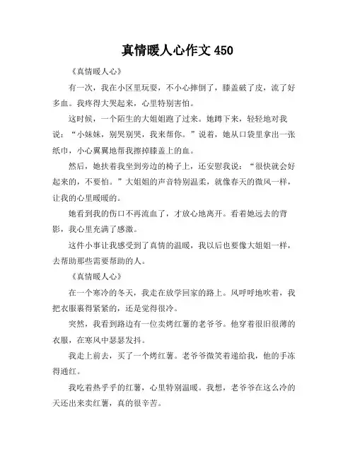 真情暖人心作文450