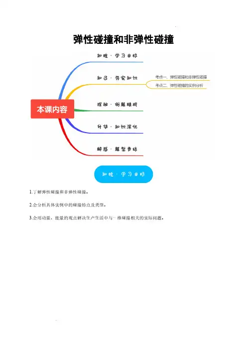 弹性碰撞和非弹性碰撞(原卷版)—2024-2025学年高二物理同步讲练(人教版19选择性必修第一册)