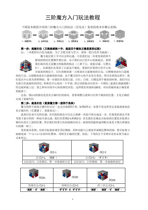 魔方还原步骤(带图解及公式)