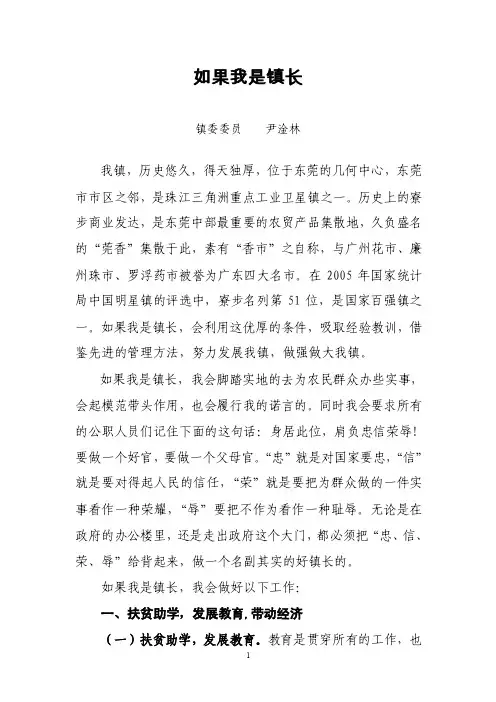 如果我是镇长（尹淦林）.-寮步视窗