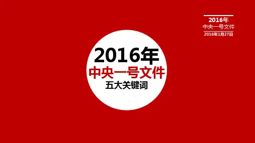 2016年中央一号文件