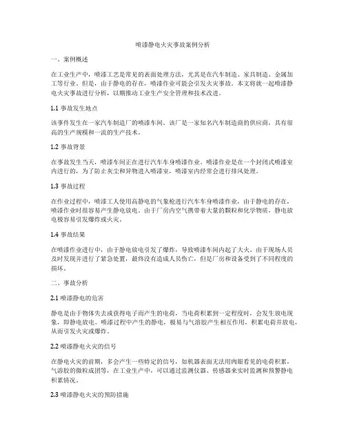 喷漆静电火灾事故案例分析