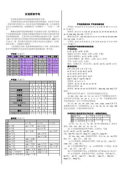 声母表和韵母表
