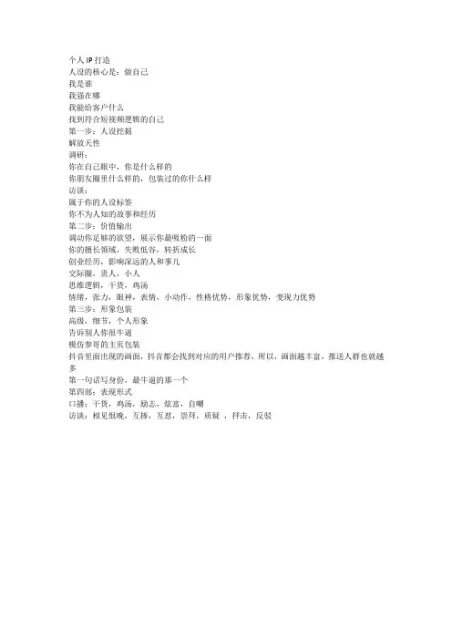 个人IP打造新媒体运营操作指南