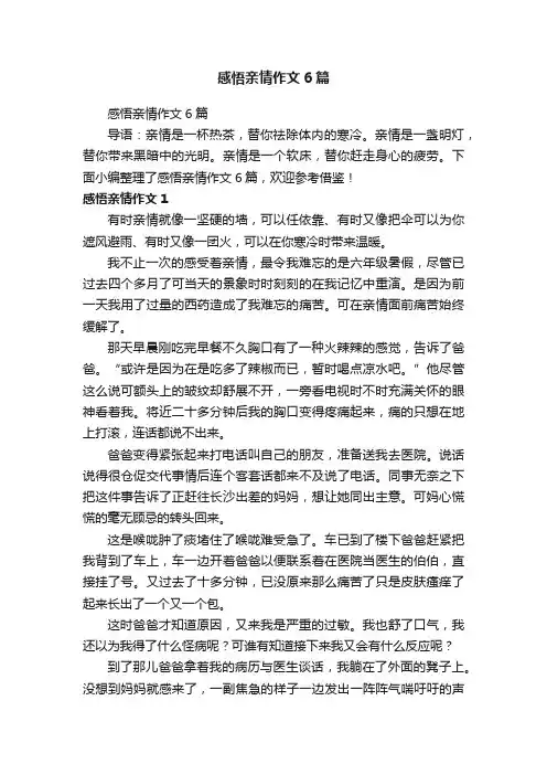 感悟亲情作文6篇