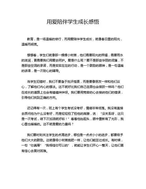 用爱陪伴学生成长感悟