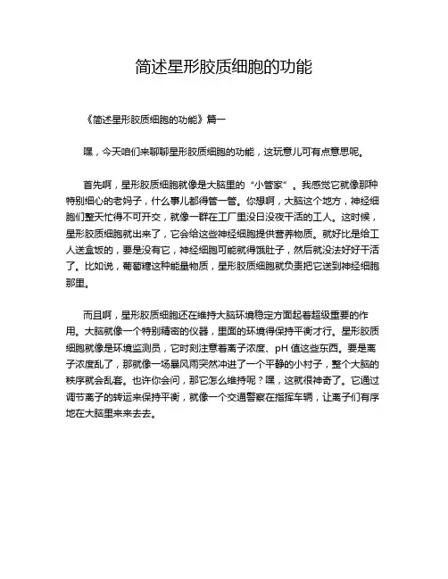 简述星形胶质细胞的功能