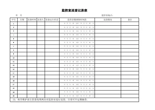 售楼部监控录像抽查表