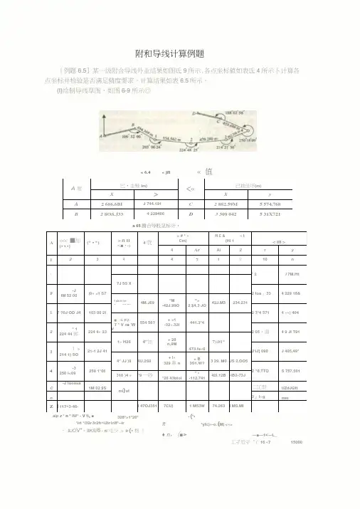 附和导线计算例题