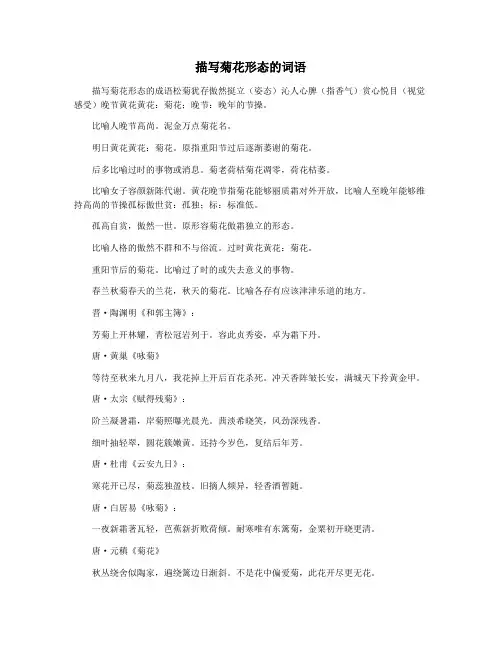 描写菊花形态的词语