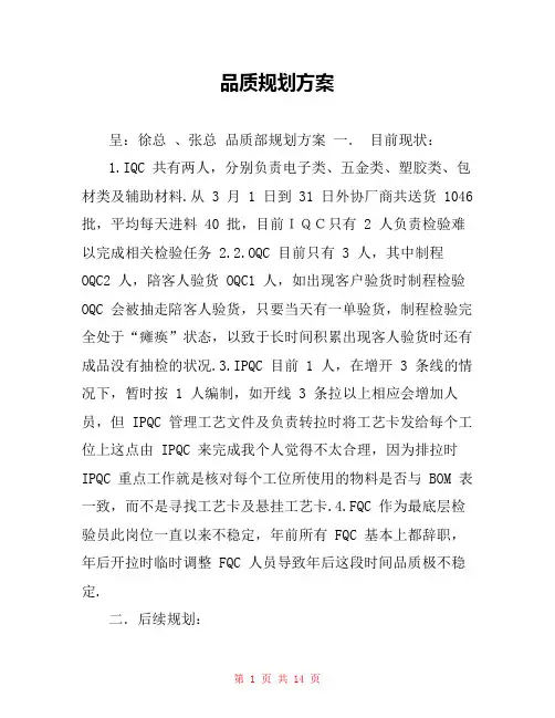 品质规划方案
