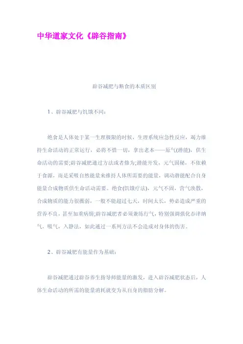 中华道家文化辟谷指南