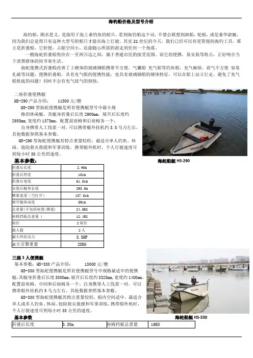 海钓船价格及型号介绍