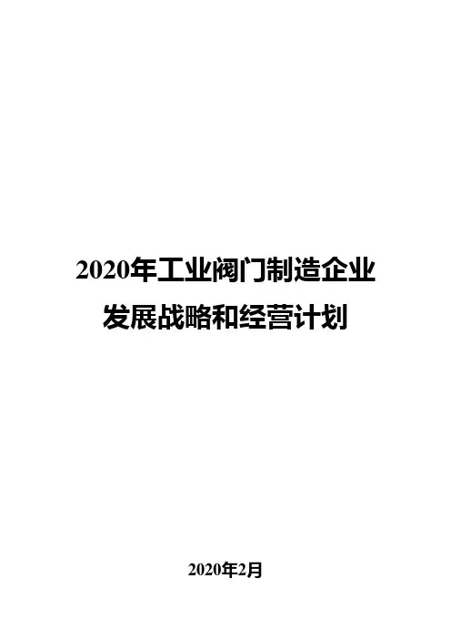 2020年工业阀门制造企业发展战略和经营计划