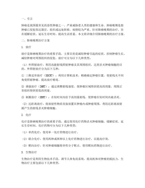 肺癌晚期的晚期治疗方案