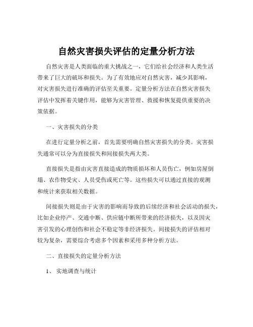 自然灾害损失评估的定量分析方法