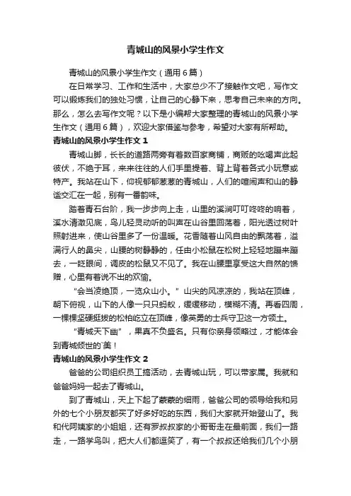 青城山的风景小学生作文
