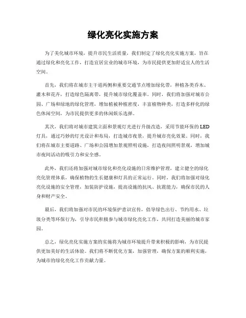 绿化亮化实施方案