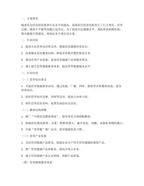 合理膳食专项行动方案