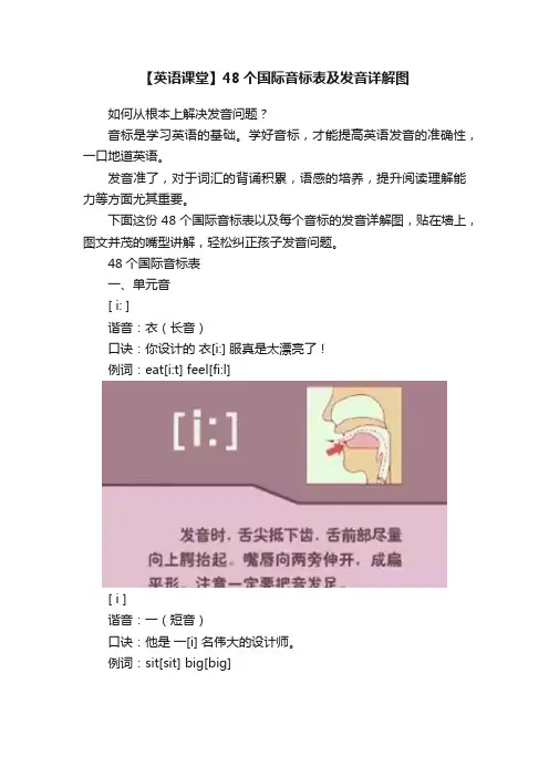 【英语课堂】48个国际音标表及发音详解图