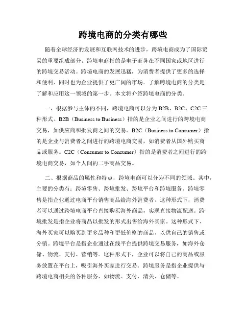 跨境电商的分类有哪些