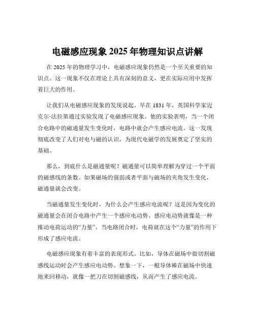 电磁感应现象2025年物理知识点讲解