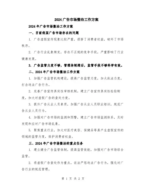 2024广告市场整治工作方案