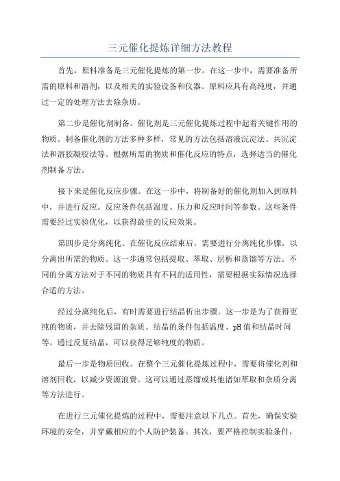 三元催化提炼详细方法教程