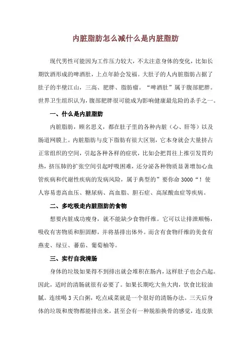 内脏脂肪怎么减 什么是内脏脂肪