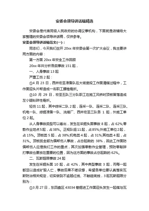安委会领导讲话稿精选