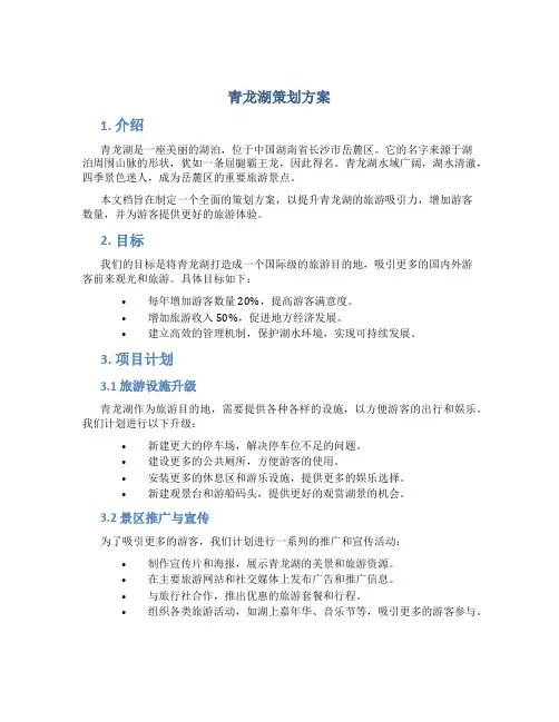 青龙湖策划方案