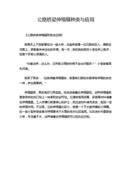 公路桥梁伸缩缝种类与应用