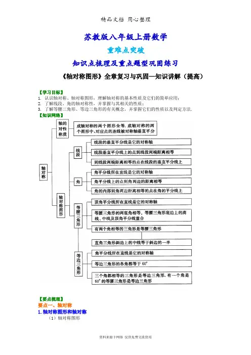 苏教版八年级上册数学[《轴对称图形》全章复习与巩固--知识点整理及重点题型梳理](提高)