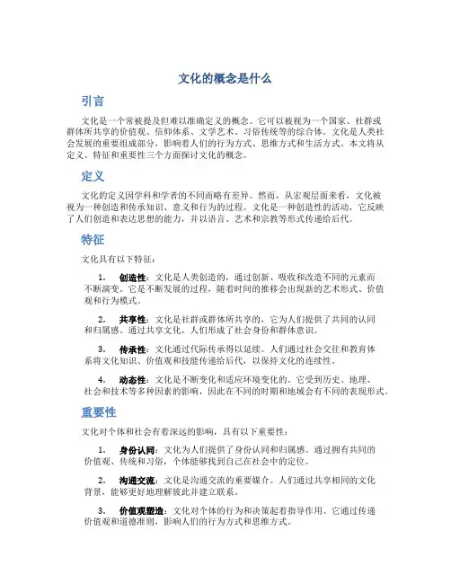 文化的概念是什么
