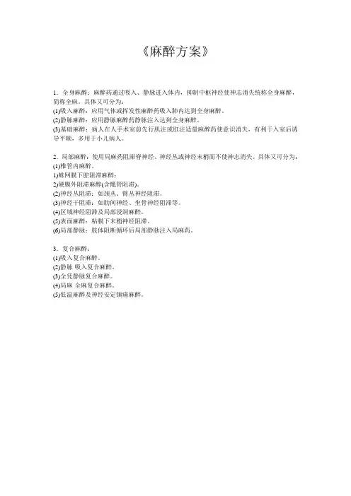 《麻醉方案》
