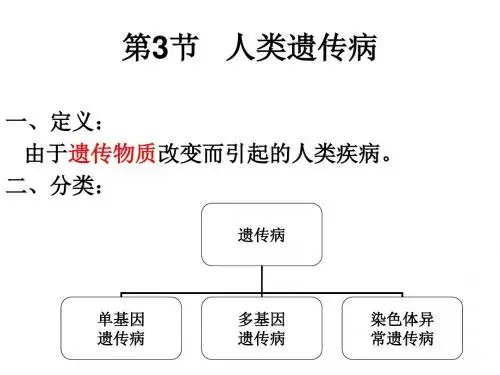 (2019版)高一生物人类遗传病1