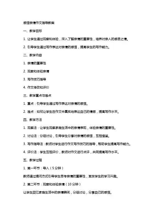 感悟亲情作文指导教案