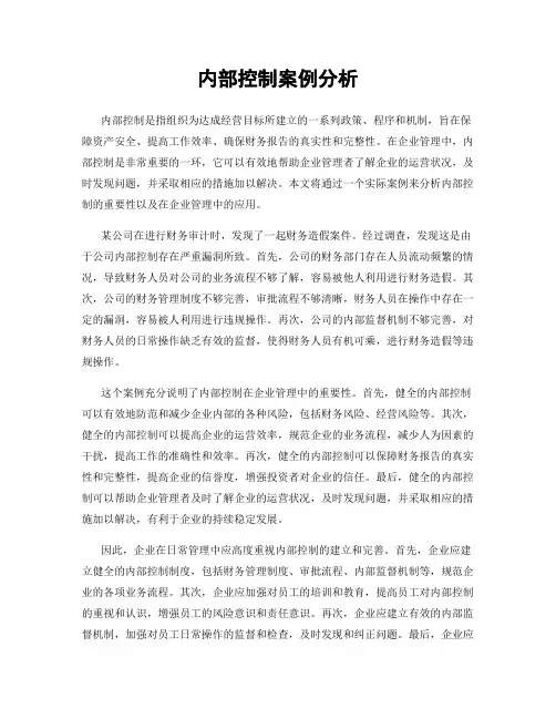 内部控制案例分析