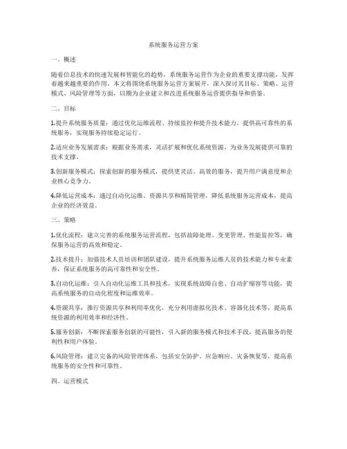 系统服务运营方案