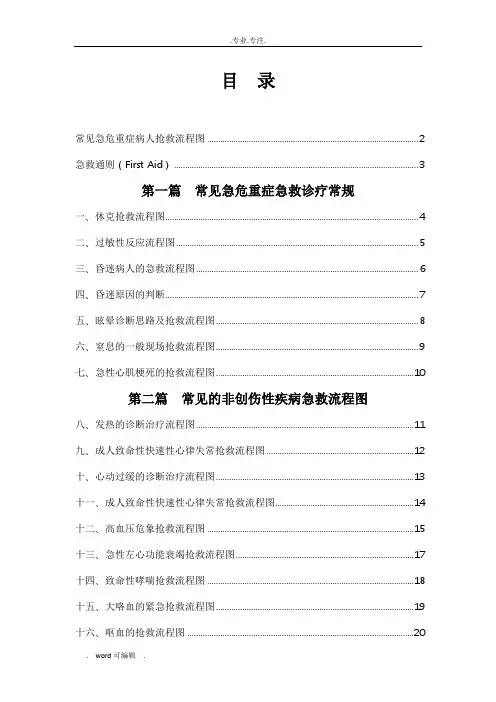 急危重症病人抢救流程图