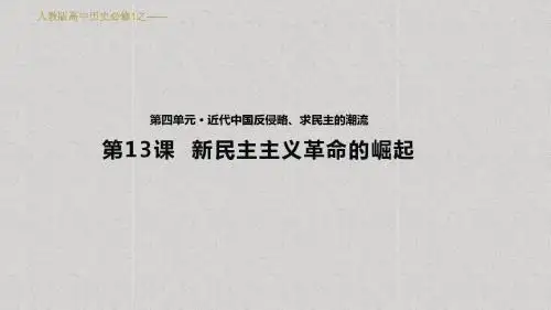 人教版高中历史必修1课件《新民主主义革命的崛起》(人教)