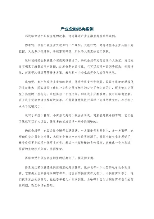 产业金融经典案例