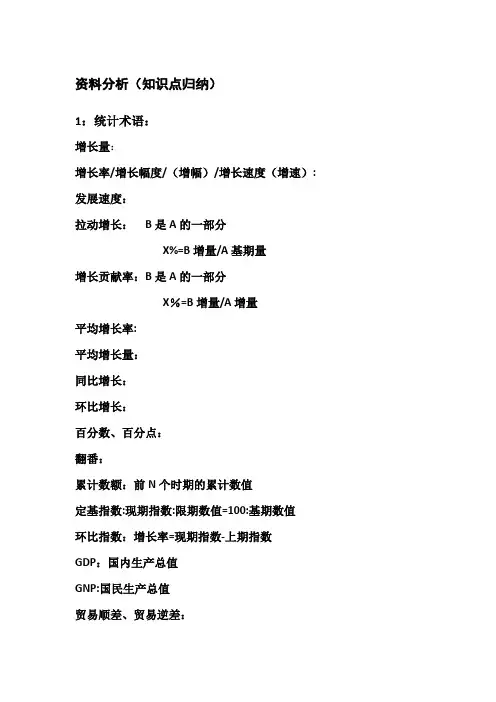 资料分析知识点