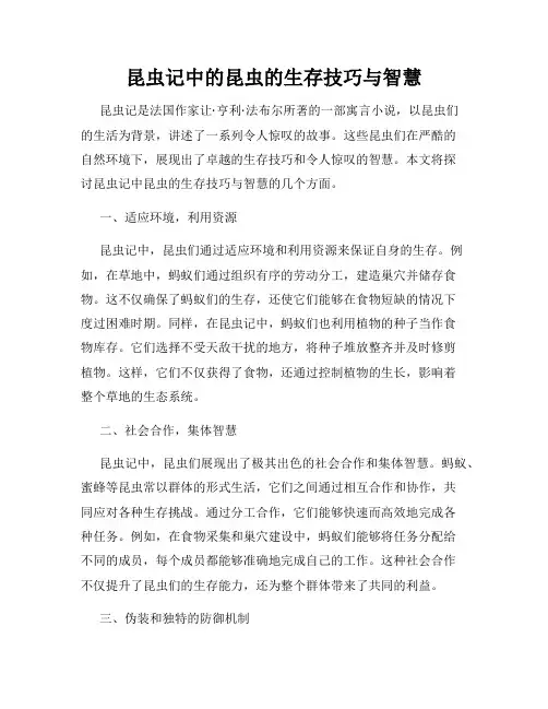 昆虫记中的昆虫的生存技巧与智慧