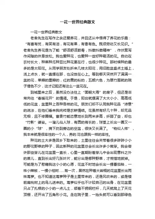 一花一世界经典散文