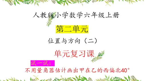 人教版六年级上册数学第二单元位置与方向(教研)(单元复习课件)
