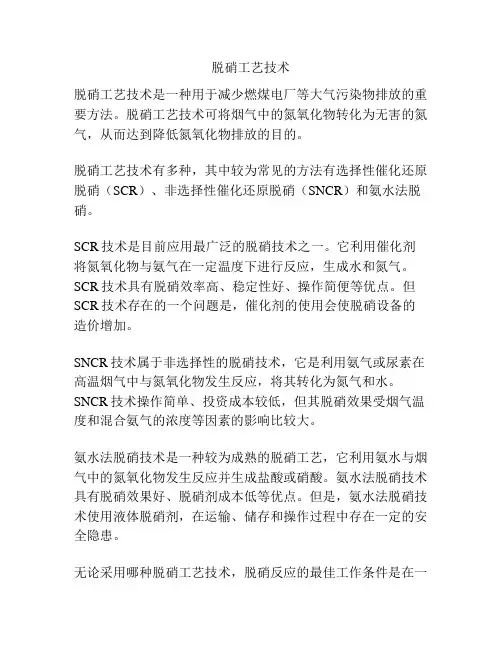 脱硝工艺技术