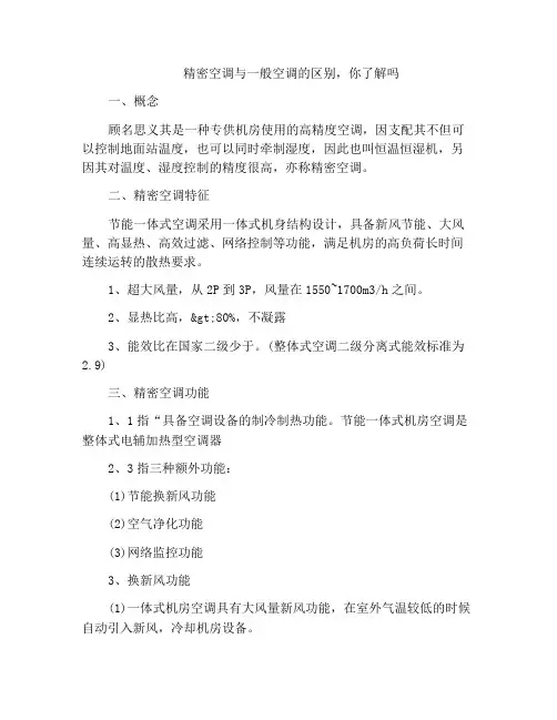 精密空调与一般空调的区别,你了解吗